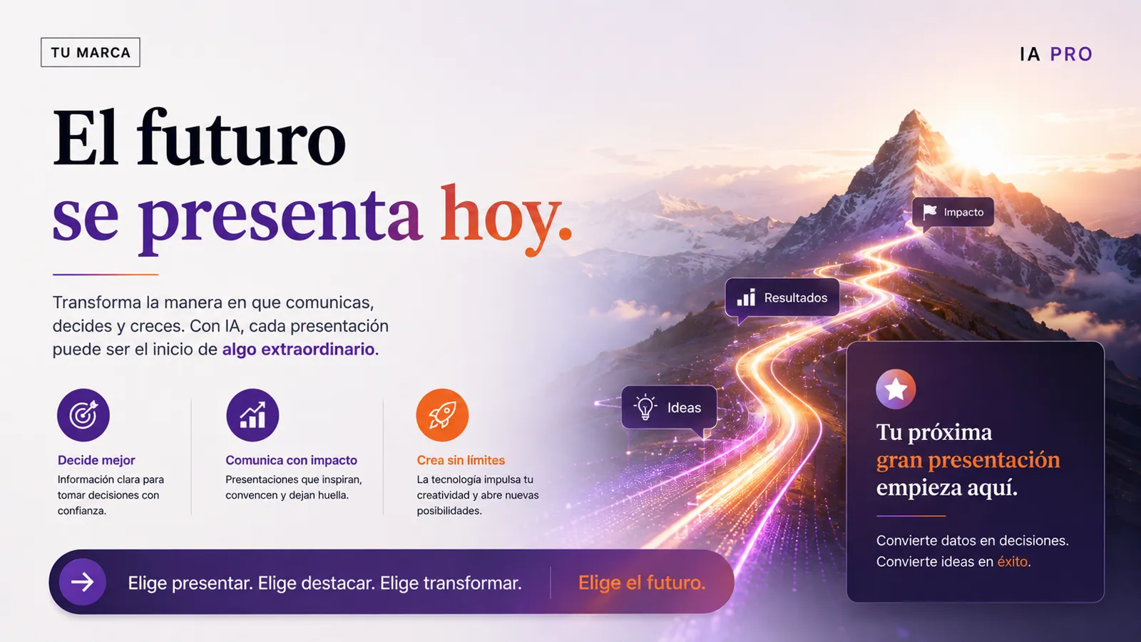 Ejemplo de diapositiva diseñada con IA durante el taller